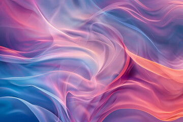 Obraz premium Abstract Soft Pastel Waves - Gentle and Fluid Digital Art with Dreamy Gradient Colors and Smooth Flow