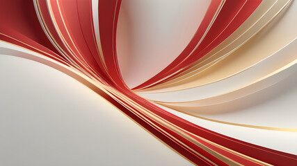 abstract red golden shining  3d cures on light background having space for text, banner, poster, backdrop design, Abstract minimalist background design, 3d render