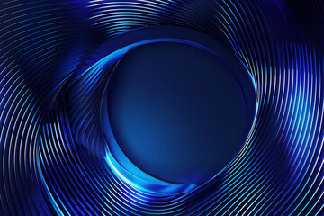 Obraz premium Abstract Blue Circular Light Rings - Futuristic and Glowing Digital Art with Swirling Motion and Vibrant Energy