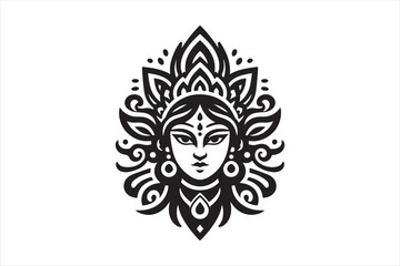 Goddess  Durga  vector art illustration