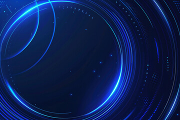 Abstract Blue Circular Light Rings - Futuristic and Glowing Digital Art with Swirling Motion and Vibrant Energy