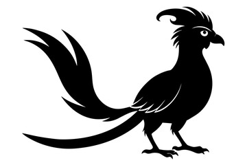 Quetzal silhouette black color vector art illustration