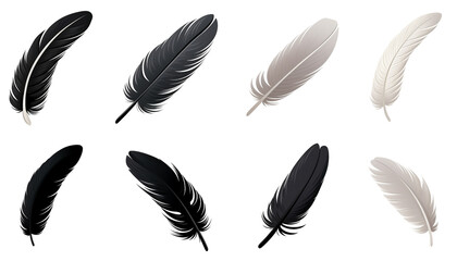  Vector 3d Realistic Different Falling Black Fluffy