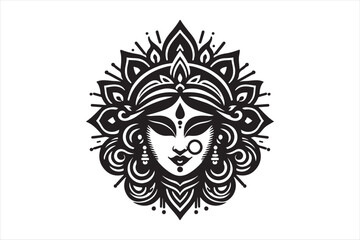Goddess  Durga  vector art illustration