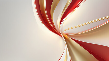 abstract red golden shining  3d cures on light background having space for text, banner, poster, backdrop design, Abstract minimalist background design, 3d render