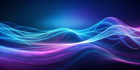 Fototapeta premium Abstract digital wave in cobalt blue and moody violet creating a deep and mysterious atmosphere