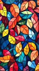 Naklejka premium Colorful autumn leaves forming a beautiful stained glass window