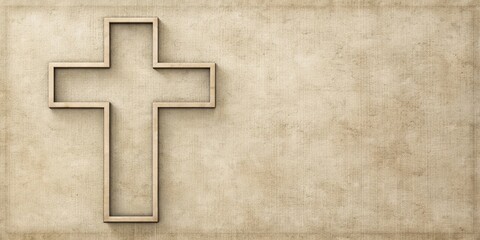 A blank canvas with cross outline for creative Christian designs