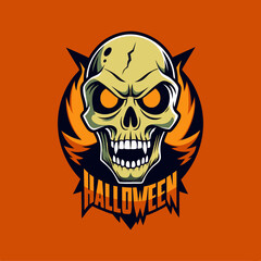 Obraz premium halloween skull cartoon character