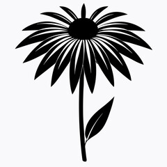 Coneflower Black silhouette