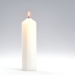 white long height candle light in light background