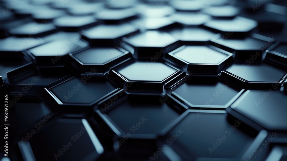 Poster 3d rendered digital background featuring a hexagonal graphic design