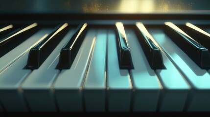 3D rendering of a piano keyboard