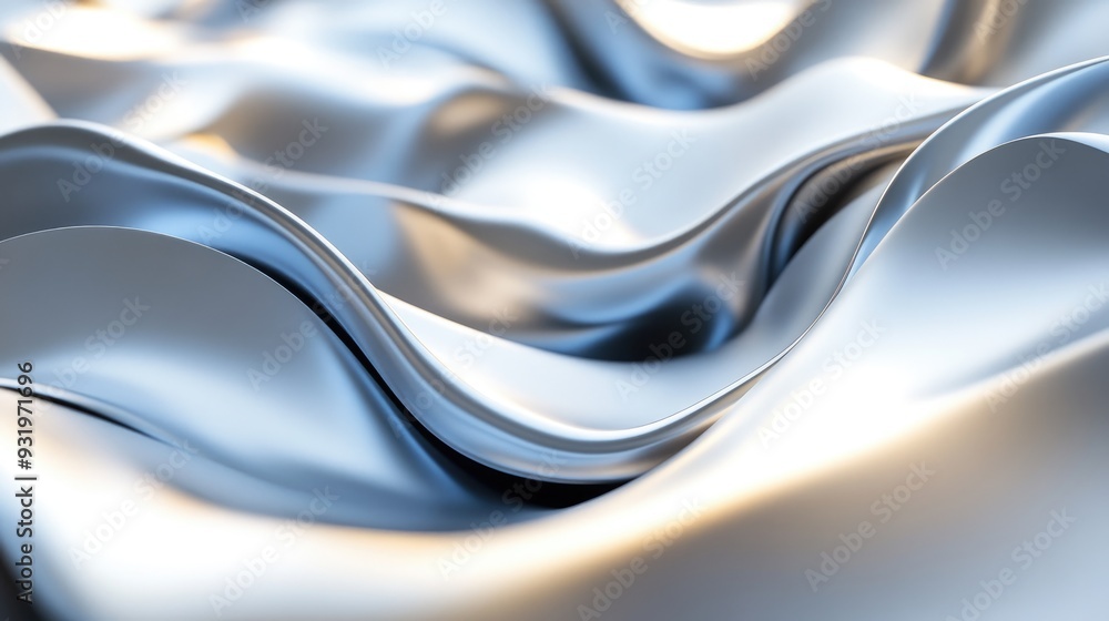 Poster 3d rendering of fluid undulating sheets in an abstract design