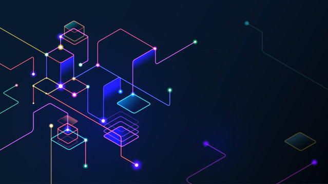 Digital geometric tech line pattern elements abstract background