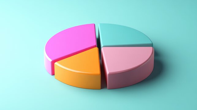 3D representation of a pie chart analysis - Powered by Adobe