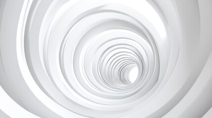 Abstract architectural background featuring a 3D rendering of a white circular tunnel structure representing a unique engineering concept