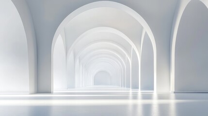 Abstract architectural background featuring an arched interior in a 3D render