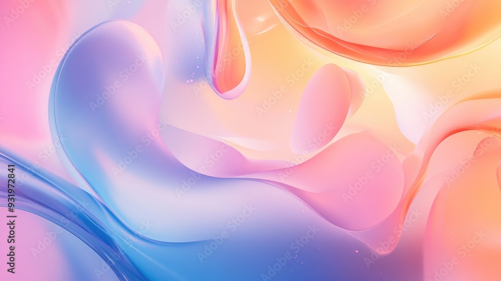Poster abstract background design featuring soft gradients and fluid shapes in harmonious colors creating a