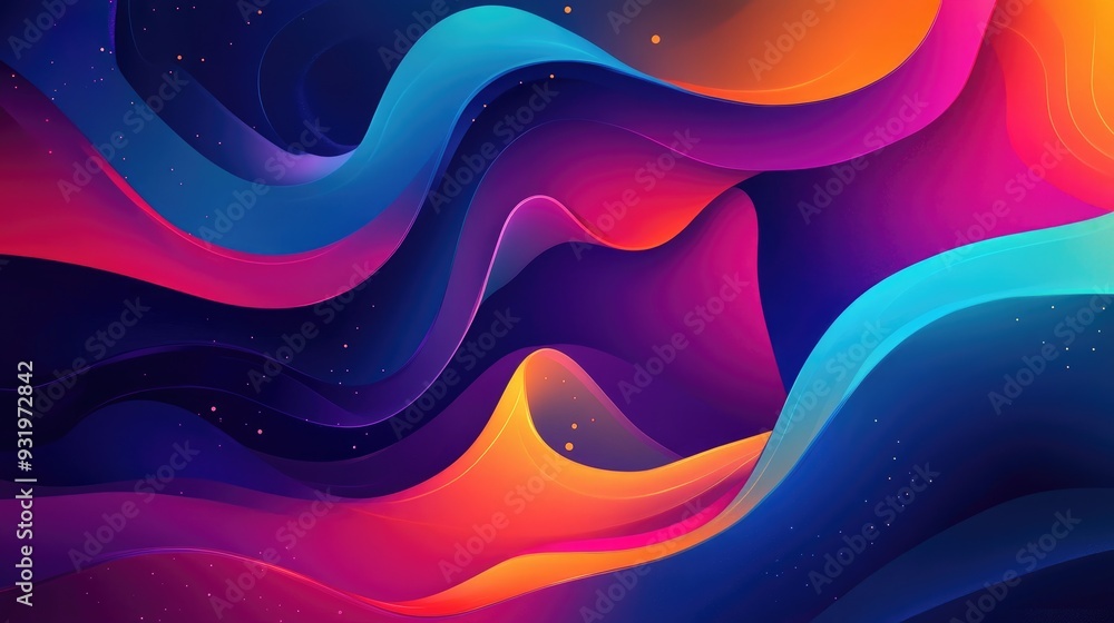 Aufkleber abstract background design with vibrant colors and flowing shapes creating an artistic and dynamic v