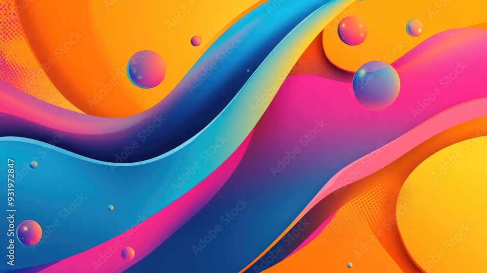 Poster abstract background design with a blend of vibrant colors and dynamic shapes creating an eye catchin