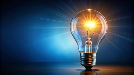 An illuminated glowing bulb representing a bright idea and innovation concept