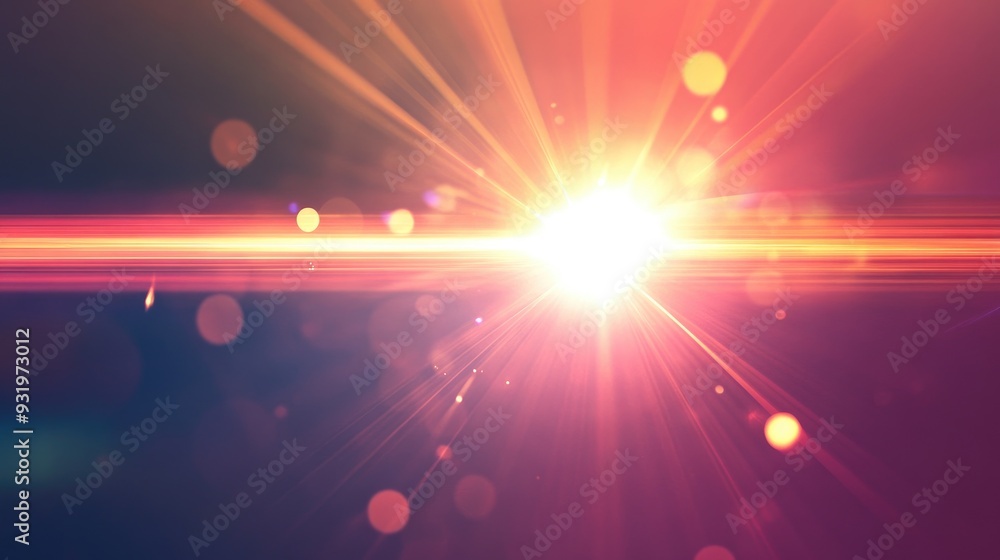 Poster abstract background featuring lens flare with asymmetric light rays