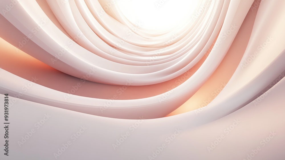 Aufkleber abstract curved lines on a soft background 3d rendering