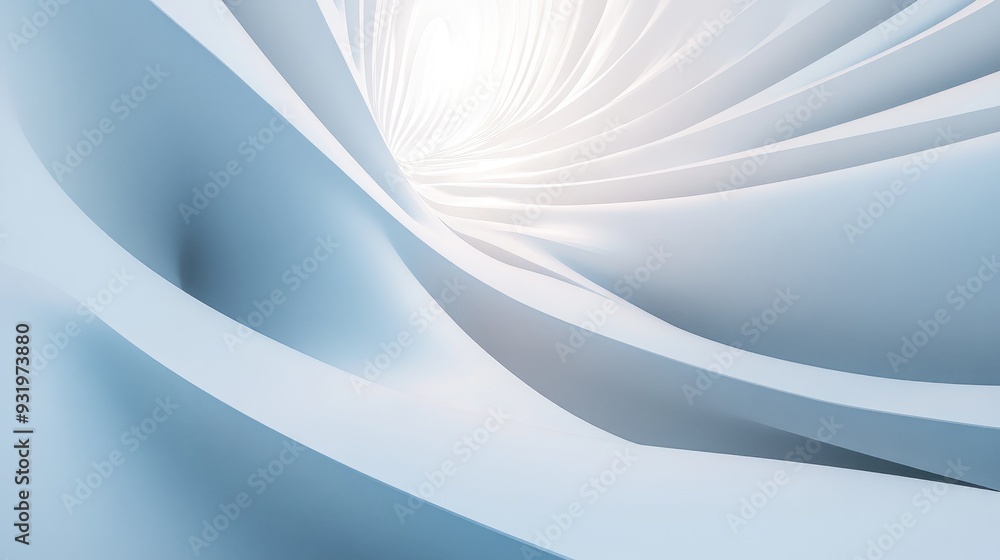 Poster abstract curved architecture background in a 3d render