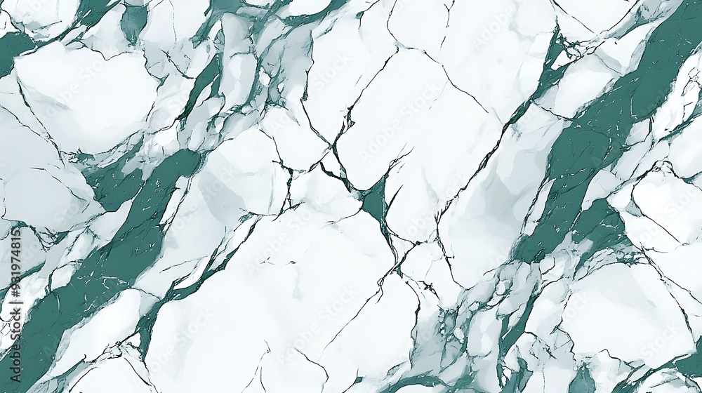 Poster delicate marble veins on emerald background - elegant sophistication cartoon vector art with smooth 
