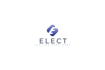 Letter E creative design with 3d logo