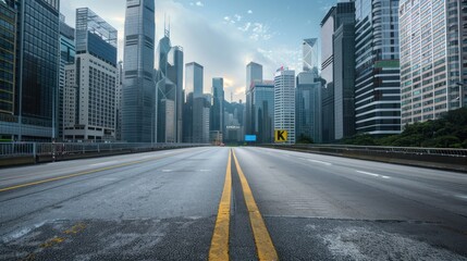 Obraz premium Empty Highway in Hong Kong