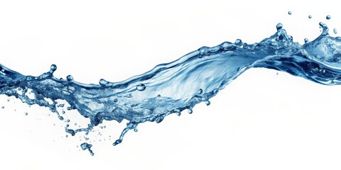 Flowing water splash isolated on white background, water, splash, liquid, flowing, isolated, white background, refreshing, droplets, motion