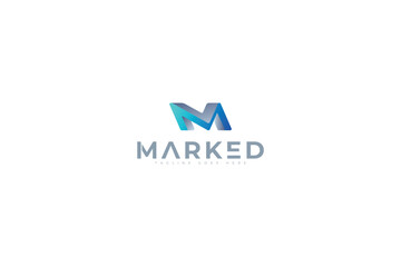 Letter m 3d creative logo