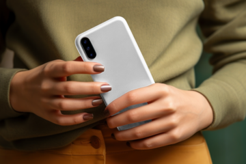 Mobile phone case png mockup, transparent design