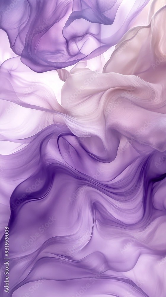 Wall mural abstract purple background with wavy lines flowing gently