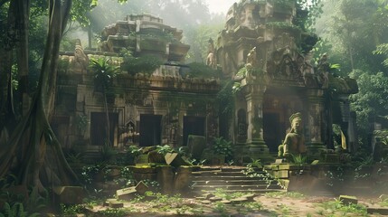 Ancient ruins in the jungle