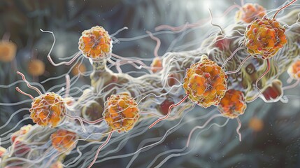 Monkey pox virus macro illustration