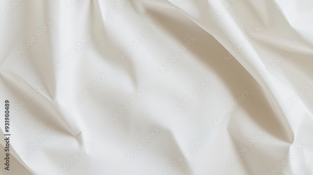 Poster Close-up of a white fabric with soft folds and subtle texture.