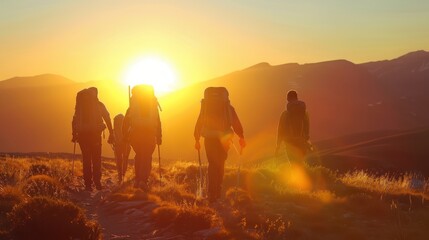 Hikers at Sunrise