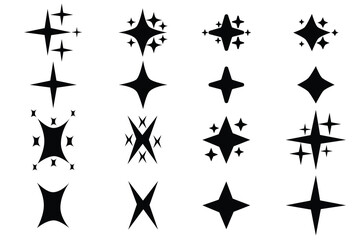 collection of star icons in vector, shining icons, shiny, sparkling, etc