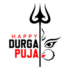 Fototapeta premium Happy Durga Puja, Hindu goddess durga face vector illustration design.