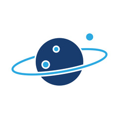 planet icon solid vector design in trendy style