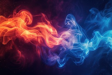 Obraz premium A colorful flame with blue and red colors