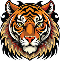 Tiger mascot sport logo design. Tiger animal mascot head vector illustration logo