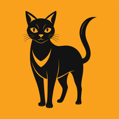 Halloween Cat Silhouette Vector Illustration