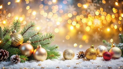 Abstract Christmas background with beautiful bokeh lights and sparkling decorations, Christmas, festive, holiday