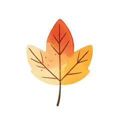 Illustration of a stylized autumn leaf with gradient shades of red, orange, and yellow representing fall season. Perfect for autumn-themed designs.