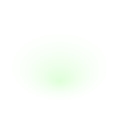 Green glowing light on transparent background