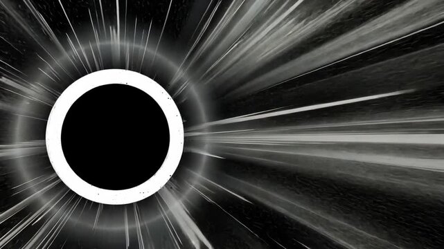 Black and white abstract solar eclipse with modern Motion Design animation